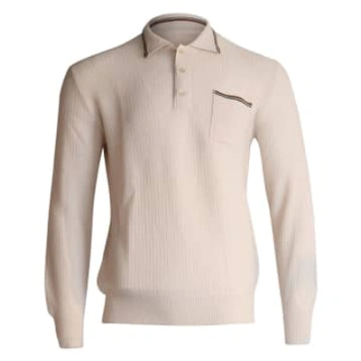 Shop Circolo 1901 Knitted Tipped Collar Polo In Neutrals