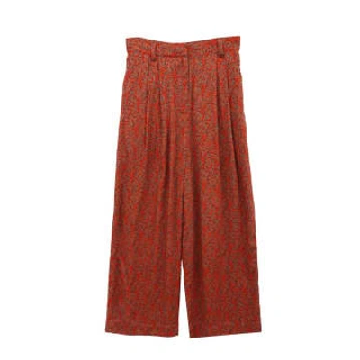 Shop See U Soon Trousers With Floral Print In Orange