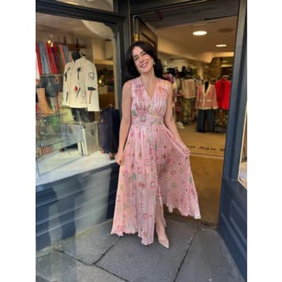Shop Hayley Menzies Esmeralda Silk Lurex Sleeveless Maxi Dress