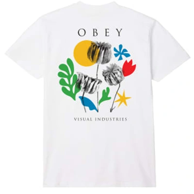 Shop Obey Flowers Papers Scissors T-shirt (white)
