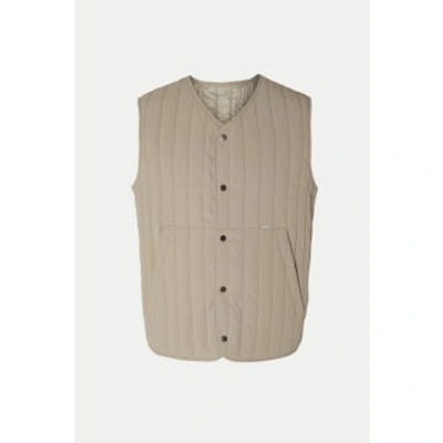 Shop Selected Homme Chinchilla Tide Quilt Gilet In Neutrals