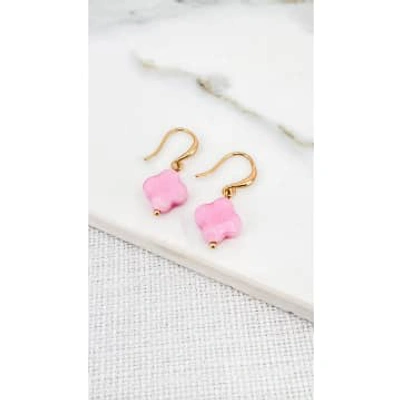 Shop Envy Gold And Pink Fleur Dropper Earring