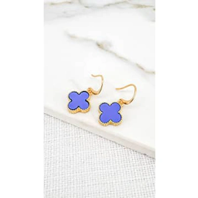 Shop Envy Gold And Blue Fleur Dropper Earring