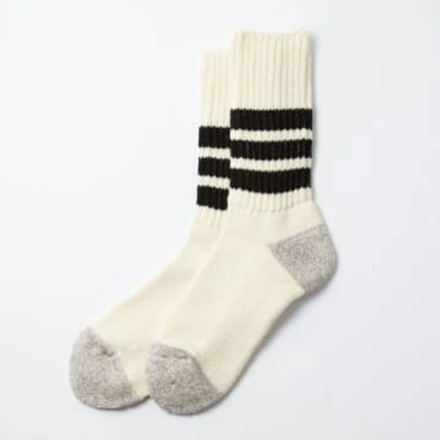 Shop Rototo Black Coarse Ribbed Old School Socks