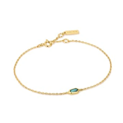 Shop Ania Haie Teal Sparkle Emblem Chain Gold Bracelet