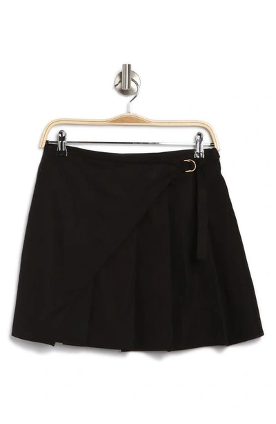 Shop 19 Cooper Pleated Wrap Miniskirt In Black