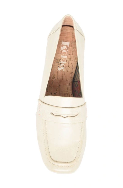 Shop Korks Posie Penny Loafer In Cream