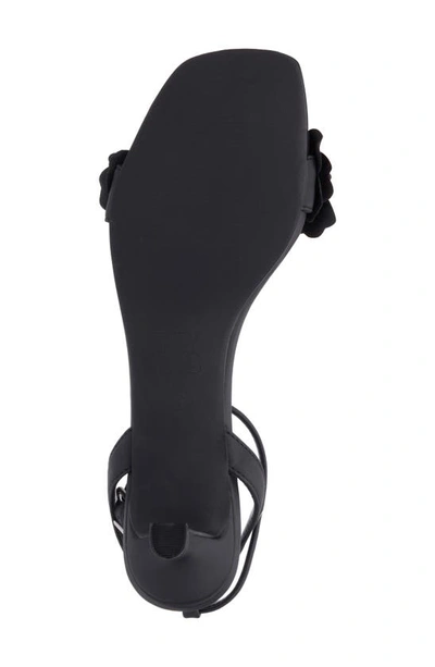 New York And Company Gwendolyn Flower Strap Sandal In Black