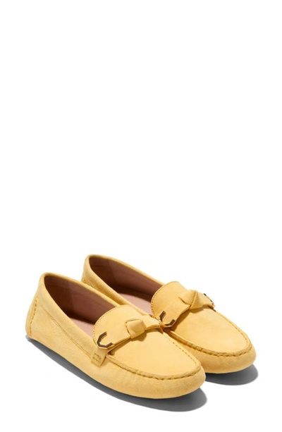 Shop Cole Haan Evelyn Bow Leather Loafer In Sunset Gold