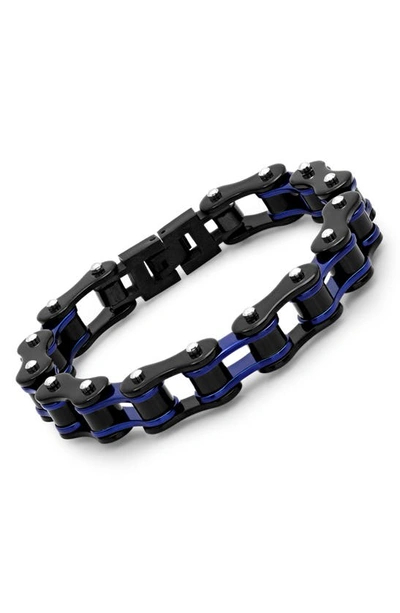Shop Hmy Jewelry Two-tone Bracelet In Black/blue