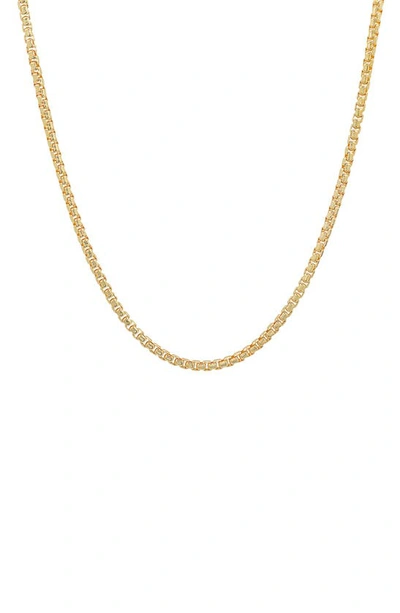 Shop Hmy Jewelry Sterling Silver Box Chain Necklace In Gold