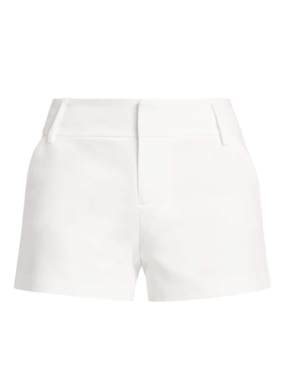 Alice And Olivia Cady Cotton Blend Shorts In Off White