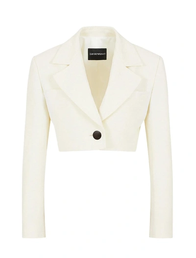 Shop Ea7 Emporio Armani Jackets In Bianco Seta