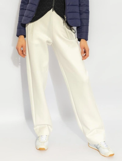 Shop Ea7 Emporio Armani Trousers In Bianco Caldo