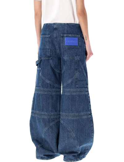 Shop Off-white Motorcycle Low Waist Denim Pant In Blue