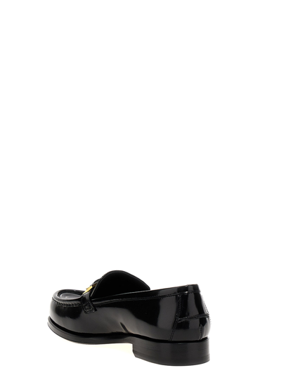 Shop Sergio Rossi Snooth Leather Loafers In Black
