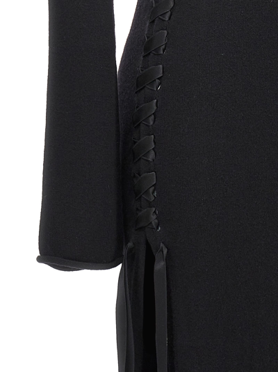 Shop Saint Laurent Long Wool Dress In Black