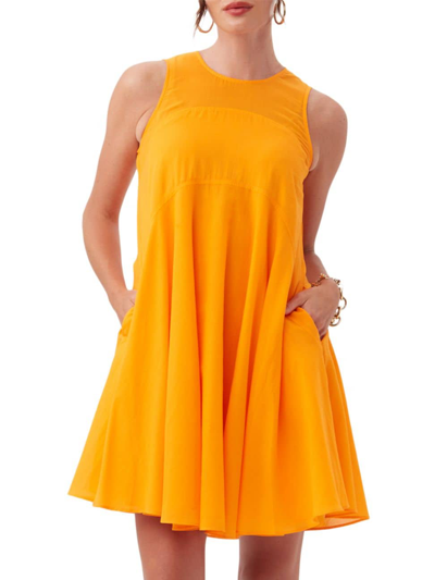 Shop Trina Turk Women's Mauvie Sleeveless Cotton Minidress In Florida Orange
