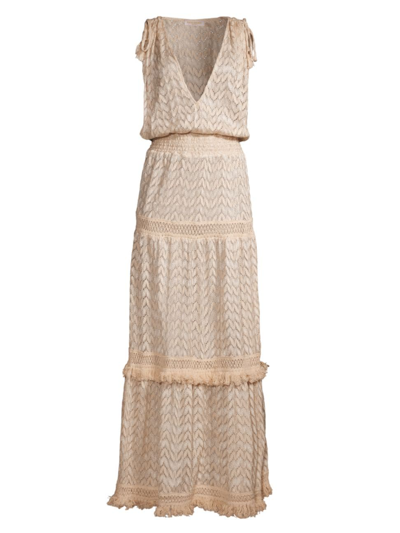 Shop Ramy Brook Women's Dorothy Lace Cover-up Dress In Sand Chevron Fringe