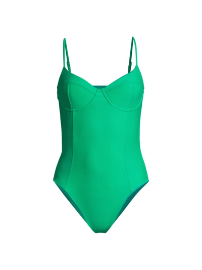 Shop Ramy Brook Women's Jayda Bustier One-piece Swimsuit In Palm Green