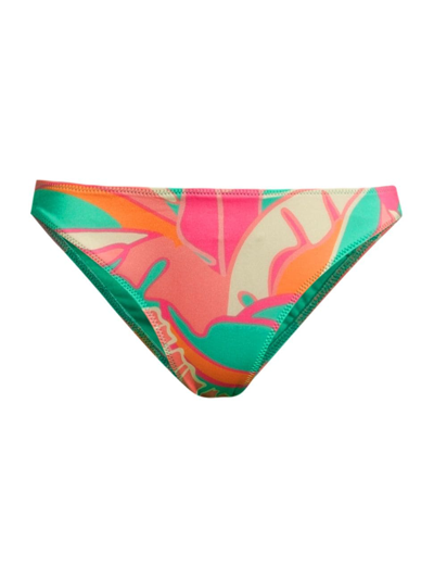 Shop Ramy Brook Women's Isla Palm-print Bikini Bottom In Light Exotic Palm