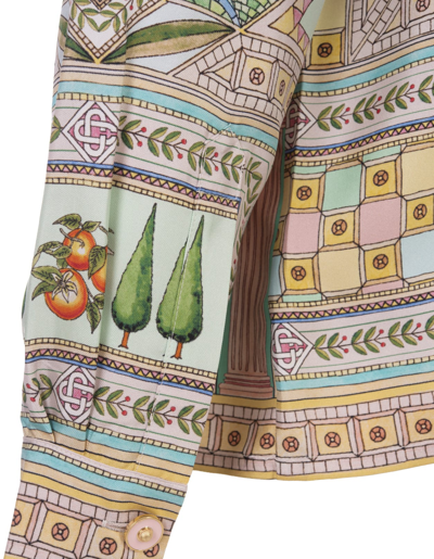 Shop Casablanca Le Labyrinthe Silk Shirt In Multicolore