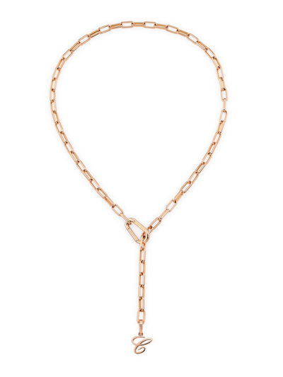 Shop Chopard Women's Les Chaines 18k Rose Gold Paper-clip-chain Lariat Necklace