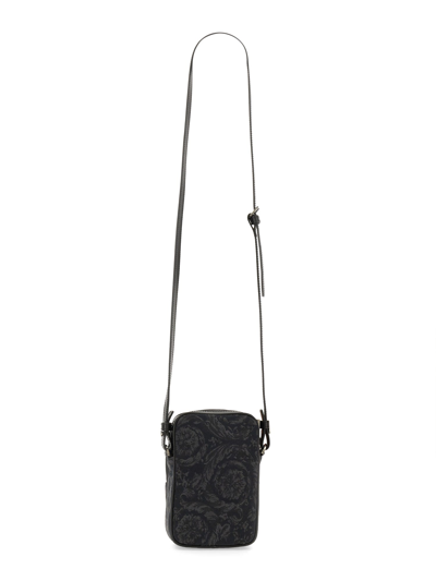 Shop Versace Shoulder Bag Athena Baroque In Nero