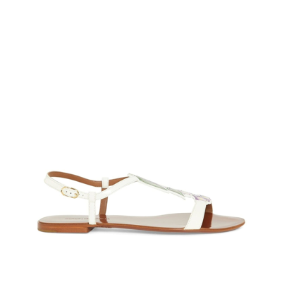 Shop Dolce & Gabbana Leather Sandals In White