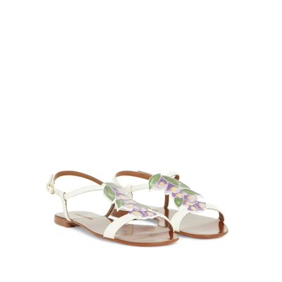 Shop Dolce & Gabbana Leather Sandals In White