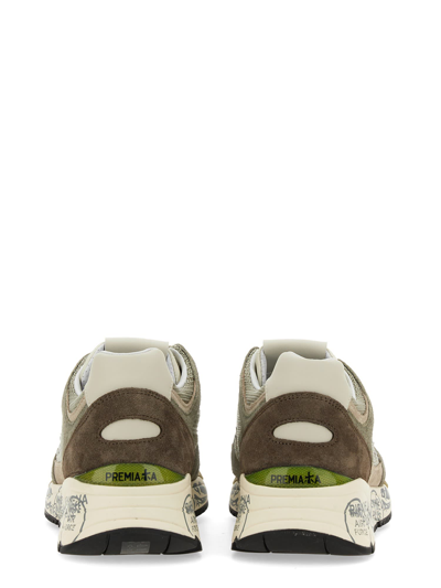 Premiata Mase 25 8017 Sneakers In Mesh And Suede In Military