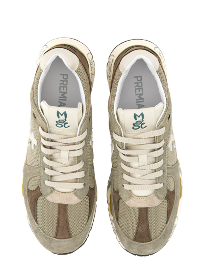 Premiata Mase 25 8017 Sneakers In Mesh And Suede In Military