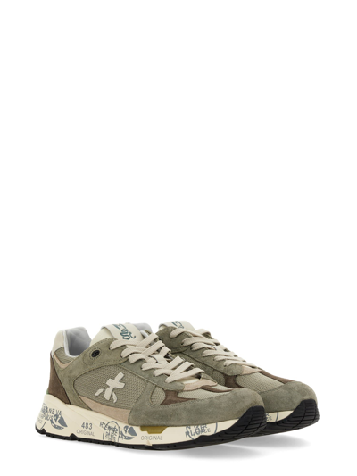Premiata Mase 25 8017 Sneakers In Mesh And Suede In Military