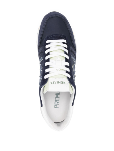 Shop Premiata Blue Lander Low-top Sneakers