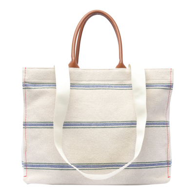 Shop Marni Logo Tote Bag In Natural