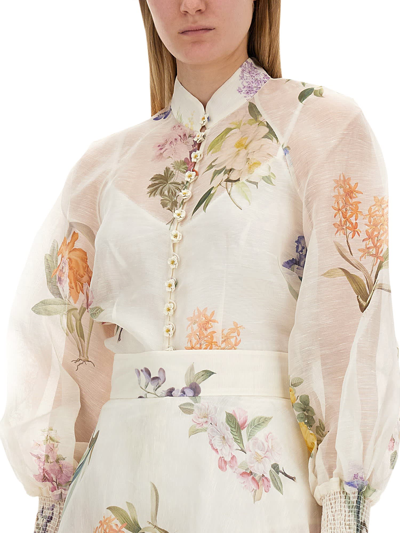Shop Zimmermann Blouse With Floral Pattern In Multicolor