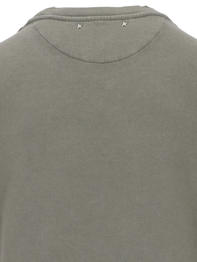 Shop Golden Goose Logo Revers Crew Neck Sweatshirt In Olive