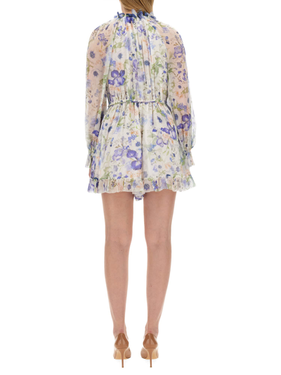 Shop Zimmermann Dress With Floral Pattern In Multicolor