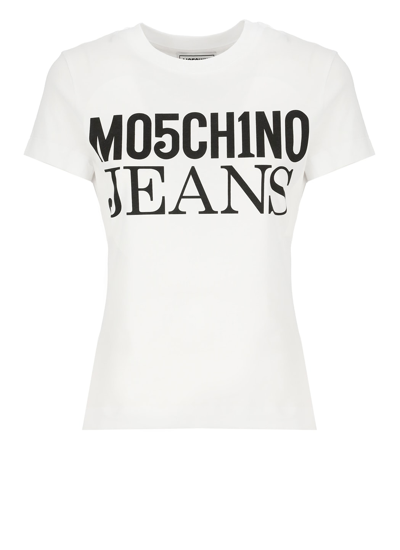 Shop M05ch1n0 Jeans T-shirt With Logo In White