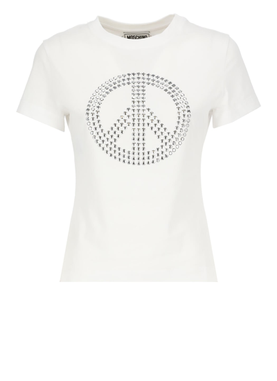 Shop M05ch1n0 Jeans Cotton T-shirt In White