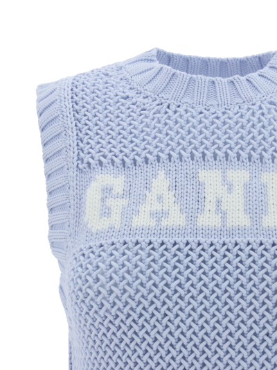 Shop Ganni Vest In Gnawed Blue