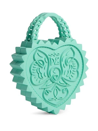 Shop Dsquared2 Open Your Heart Top Handle Bag In Green