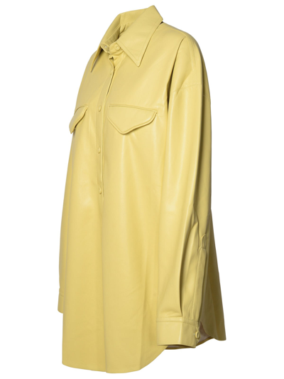 Nanushka Yellow Kaysa Vegan Leather Shirt In Green