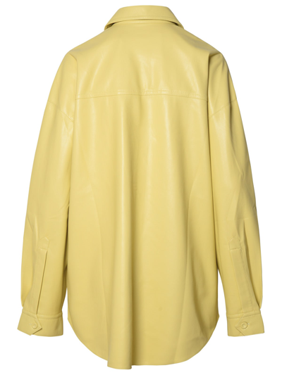 Nanushka Yellow Kaysa Vegan Leather Shirt In Green