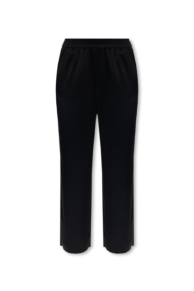 Shop Nanushka Elasticated-waist Straight Leg Cropped Trousers In Black