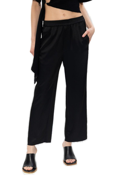 Nanushka Elasticated-waist Straight Leg Cropped Trousers In Black