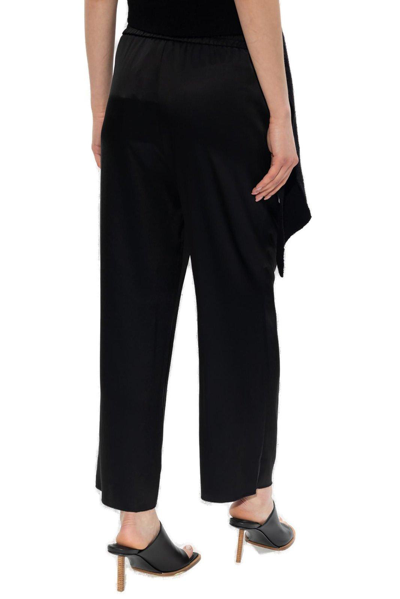 Shop Nanushka Elasticated-waist Straight Leg Cropped Trousers In Black