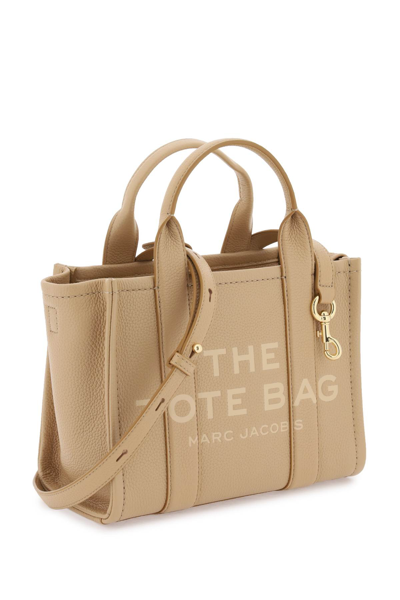 Shop Marc Jacobs The Leather Small Tote Bag In Camel (beige)