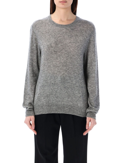 Shop Saint Laurent Cashmere And Silk Sweater In Grey