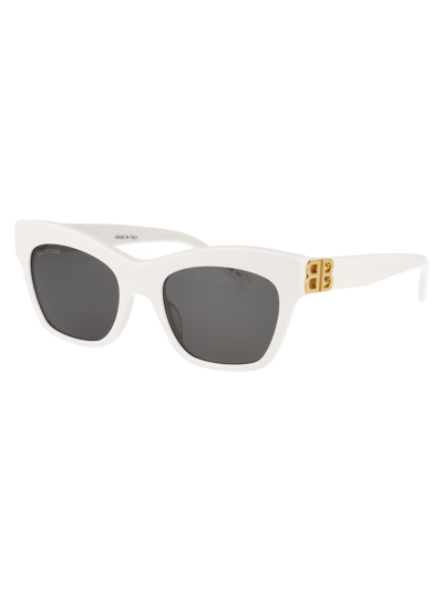 Shop Balenciaga Bb0132s Sunglasses In 006 White Gold Grey